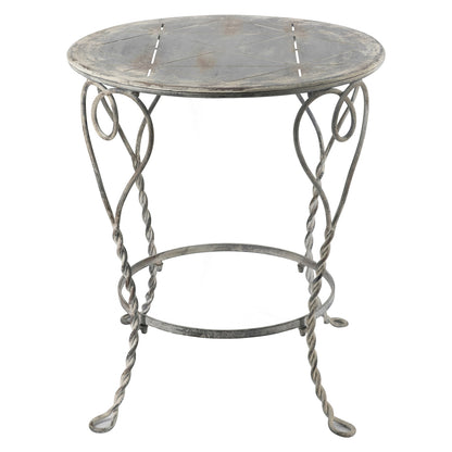 Gray Iron Heart Side Table - Outdoor Patio Decor