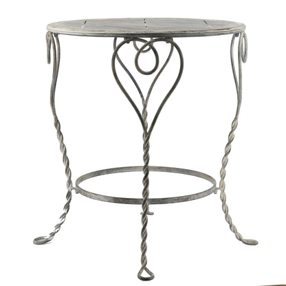 Gray Iron Heart Side Table - Outdoor Patio Decor