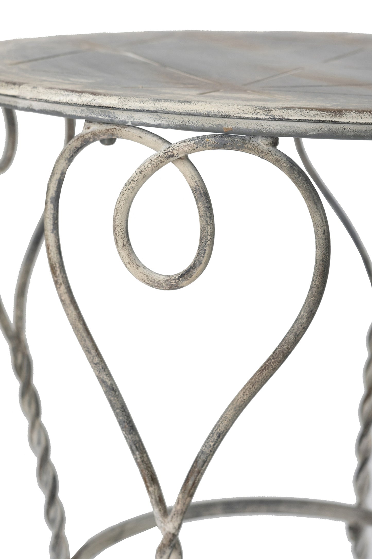 Gray Iron Heart Side Table - Outdoor Patio Decor