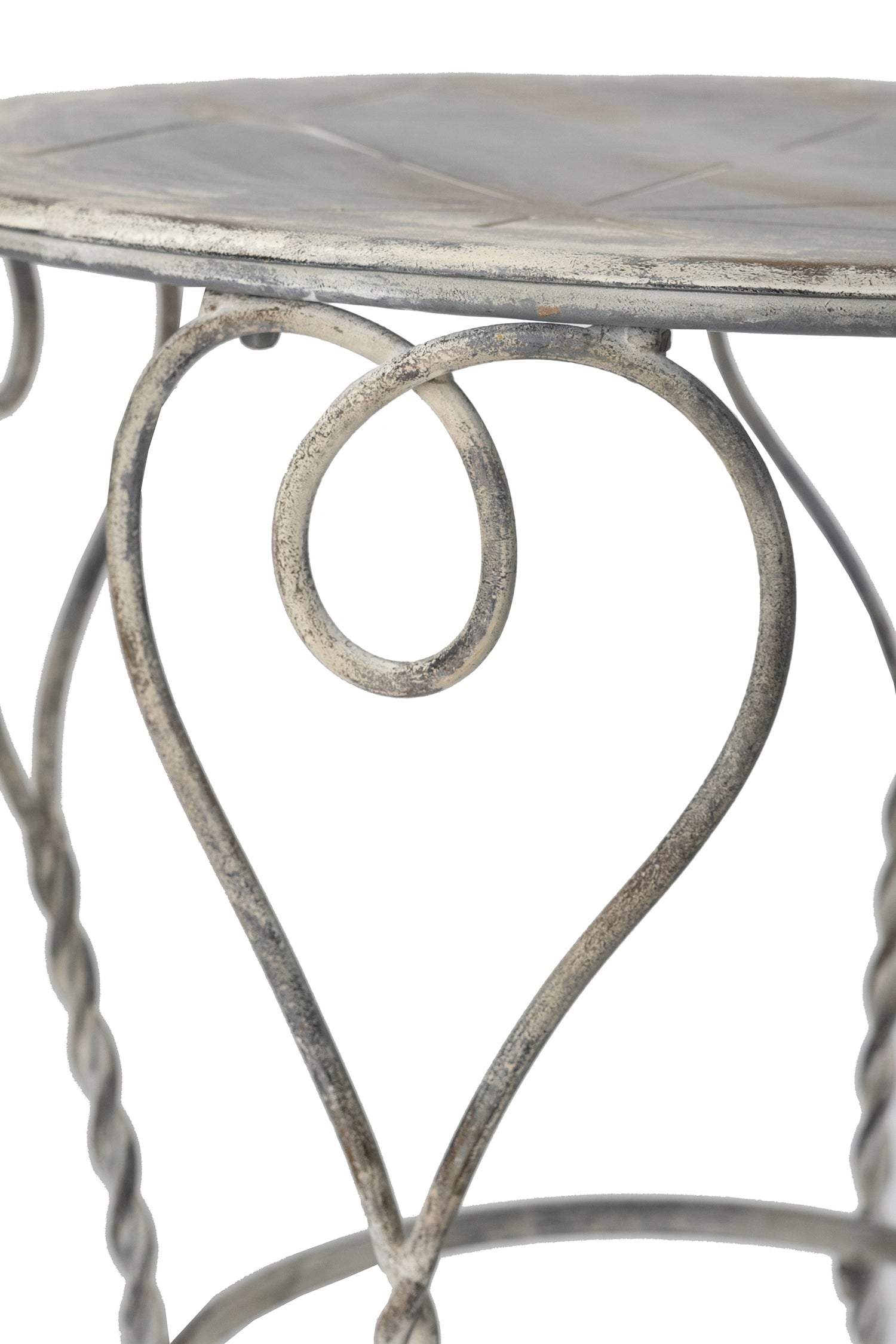 Gray Iron Heart Side Table - Outdoor Patio Decor