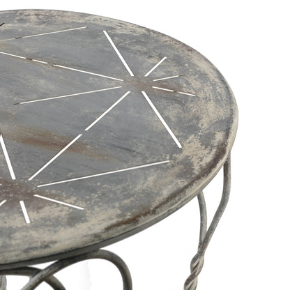 Gray Iron Heart Side Table - Outdoor Patio Decor