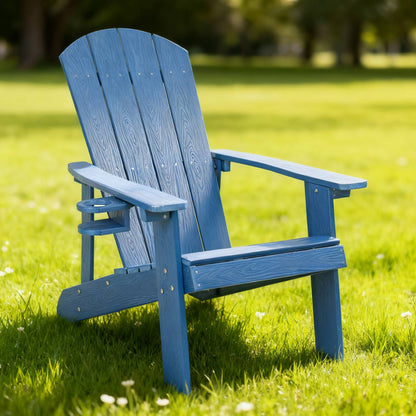 Outdoor Lounge Chair With Cup Holder For Patio Relaxation & Garden Leisure Gatherings,HIPS material