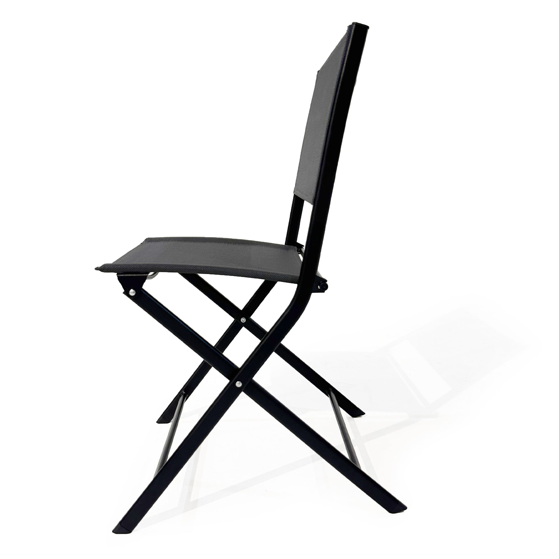 Black 2 Person Patio Bistro Set - Folding Outdoor Table and Chairs