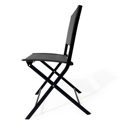 Black 2 Person Patio Bistro Set - Folding Outdoor Table and Chairs