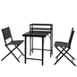 3PCS Patio Bistro Set, Patio Set of Foldable Patio Table and Chairs,Outdoor Patio Furniture Sets,Black