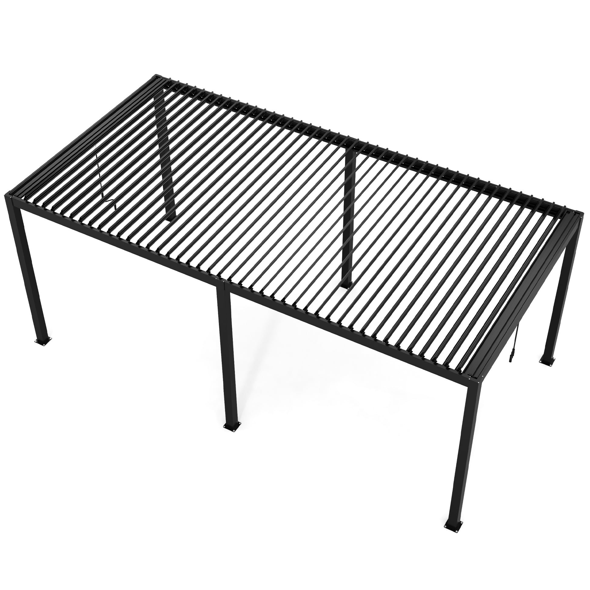 Black Aluminum Louver Pergola for Garden Patio Outdoor Shade