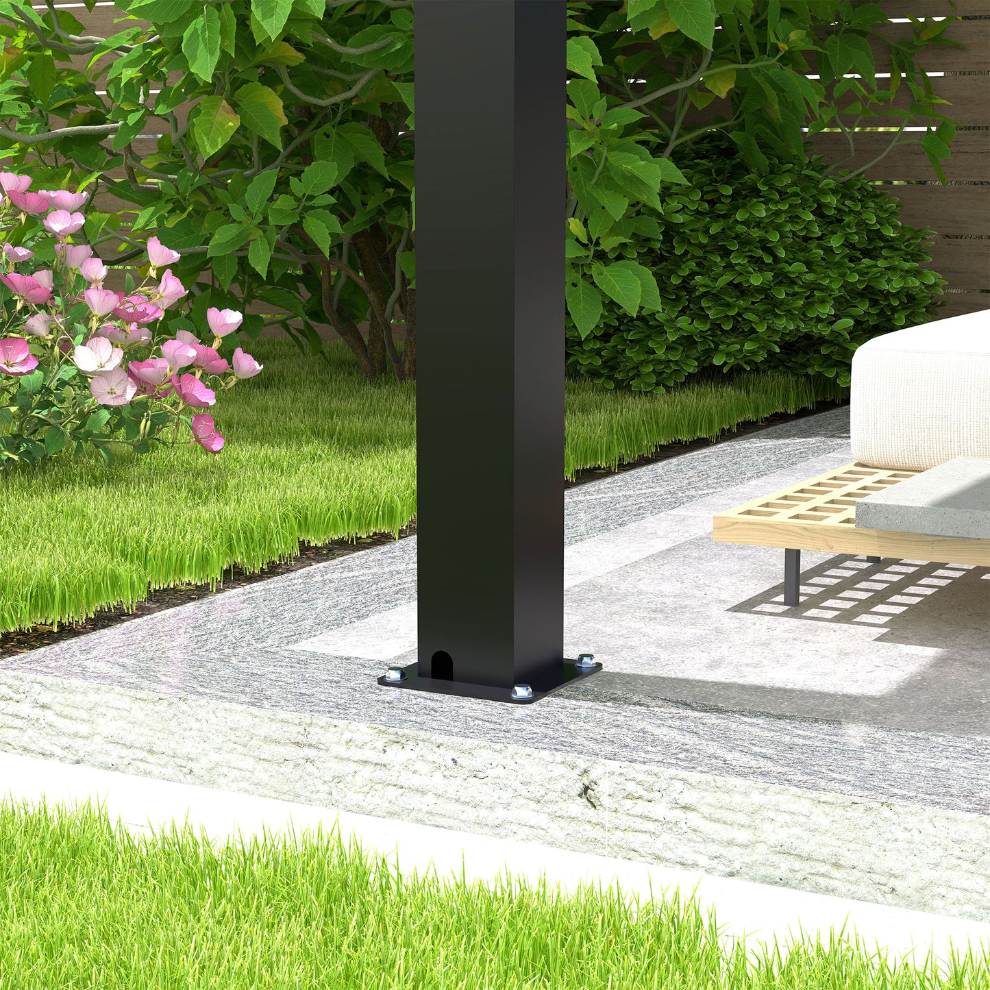 Black Aluminum Louver Pergola for Garden Patio Outdoor Shade