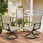 Swivel Dining Chairs Set of 2, Outdoor Swivel Breathable Textilene Patio Chairs Lawn Chairs for Front Porch Backyard Deck