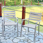 VRSHWO lron Terrace Dining Chairs, a Set of 2 Cream Color Outdoor Chairs,  Metal Chairs, All-Weather Outdoor Metal Dining Chairs, Suitable for Gardens, Terraces, and Swimming Pool