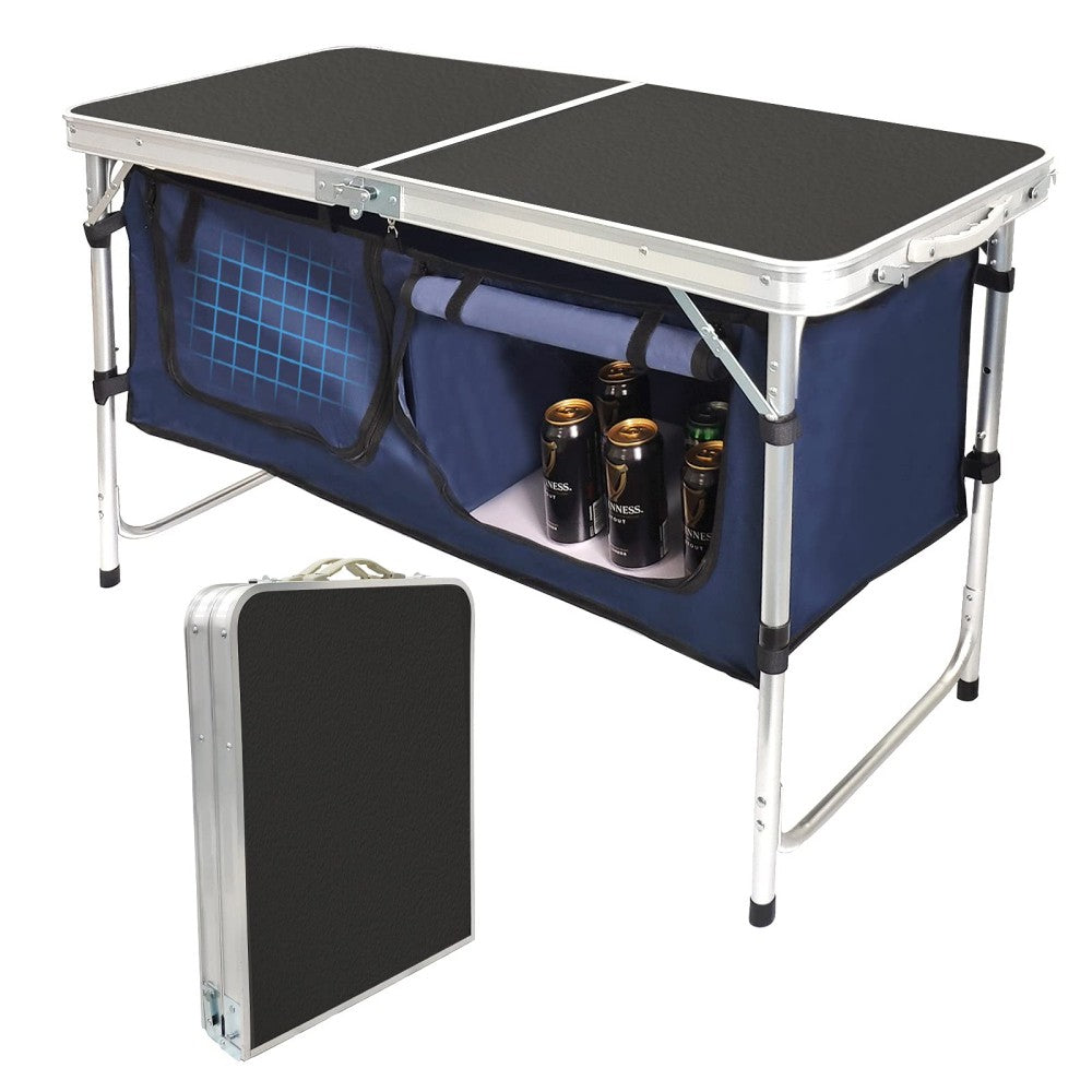Folding Camping Table with Storage Compartment