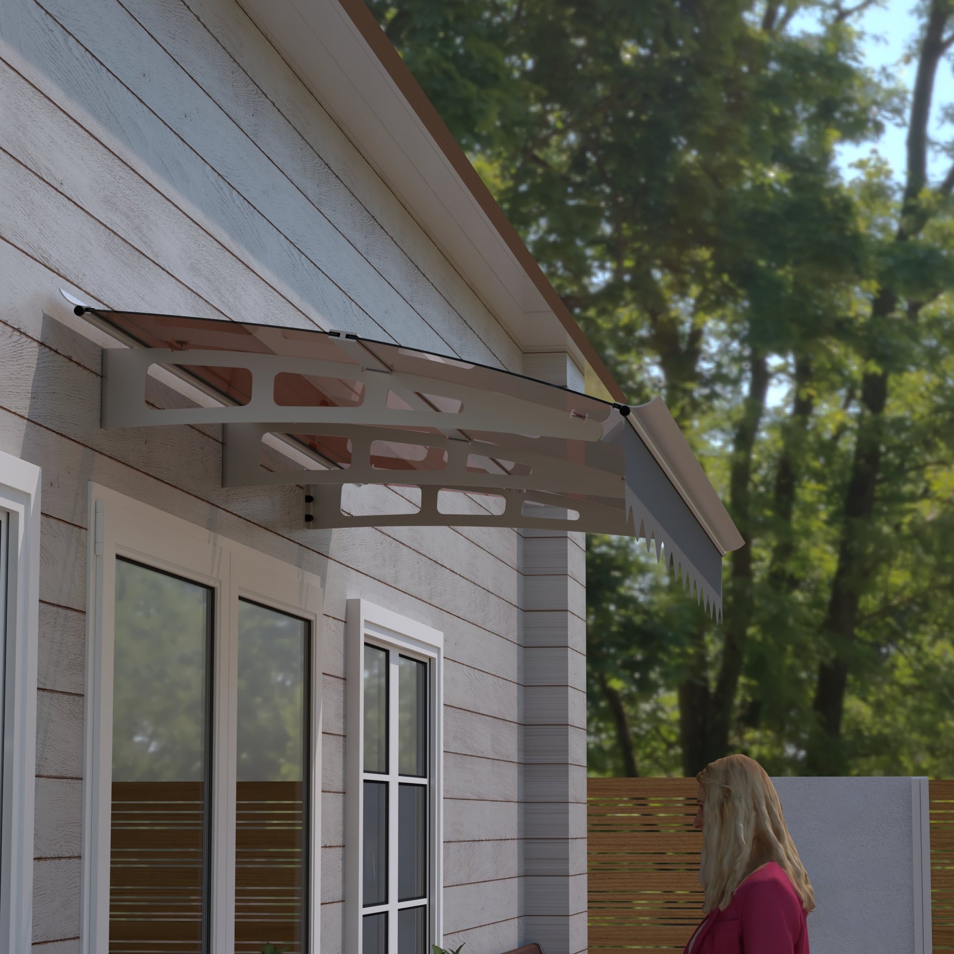 Modern Grey Brown Square Garden Canopy for Outdoor Shade