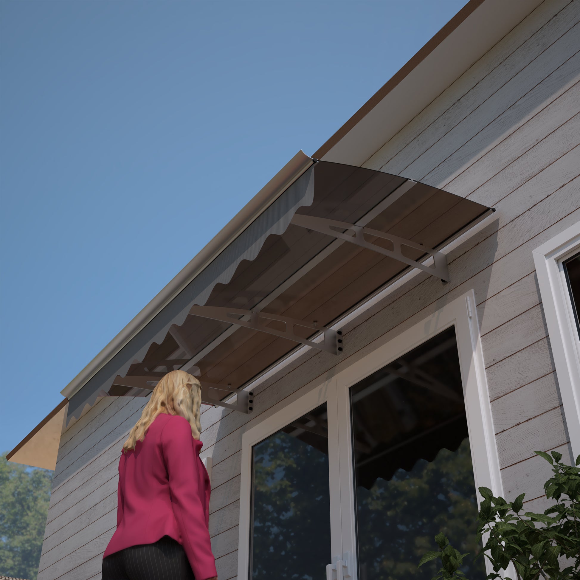 Modern Grey Brown Square Garden Canopy for Outdoor Shade