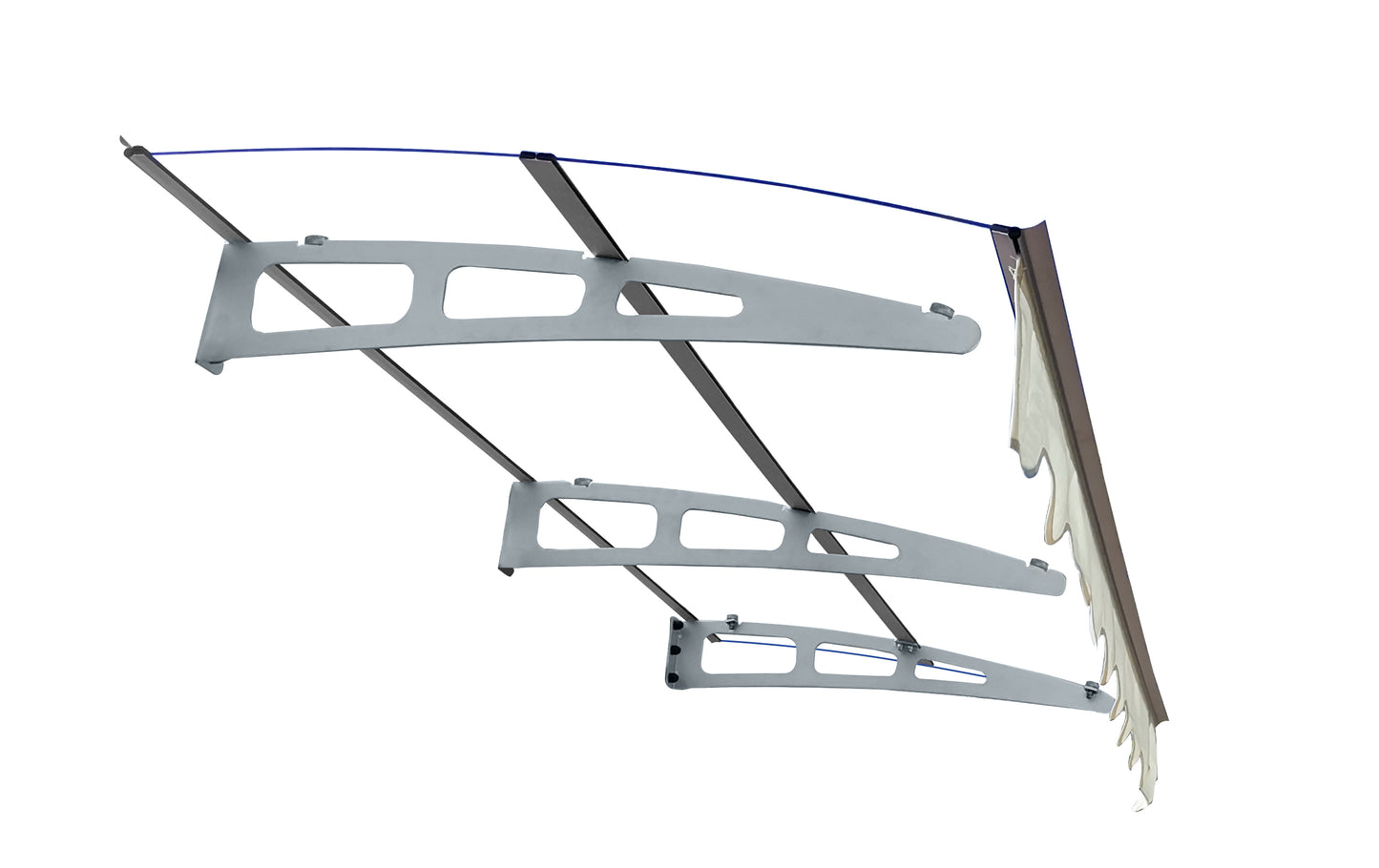 79" Silver+Clear Polycarbonate Awning Canopy - Heavy Duty Outdoor Shade