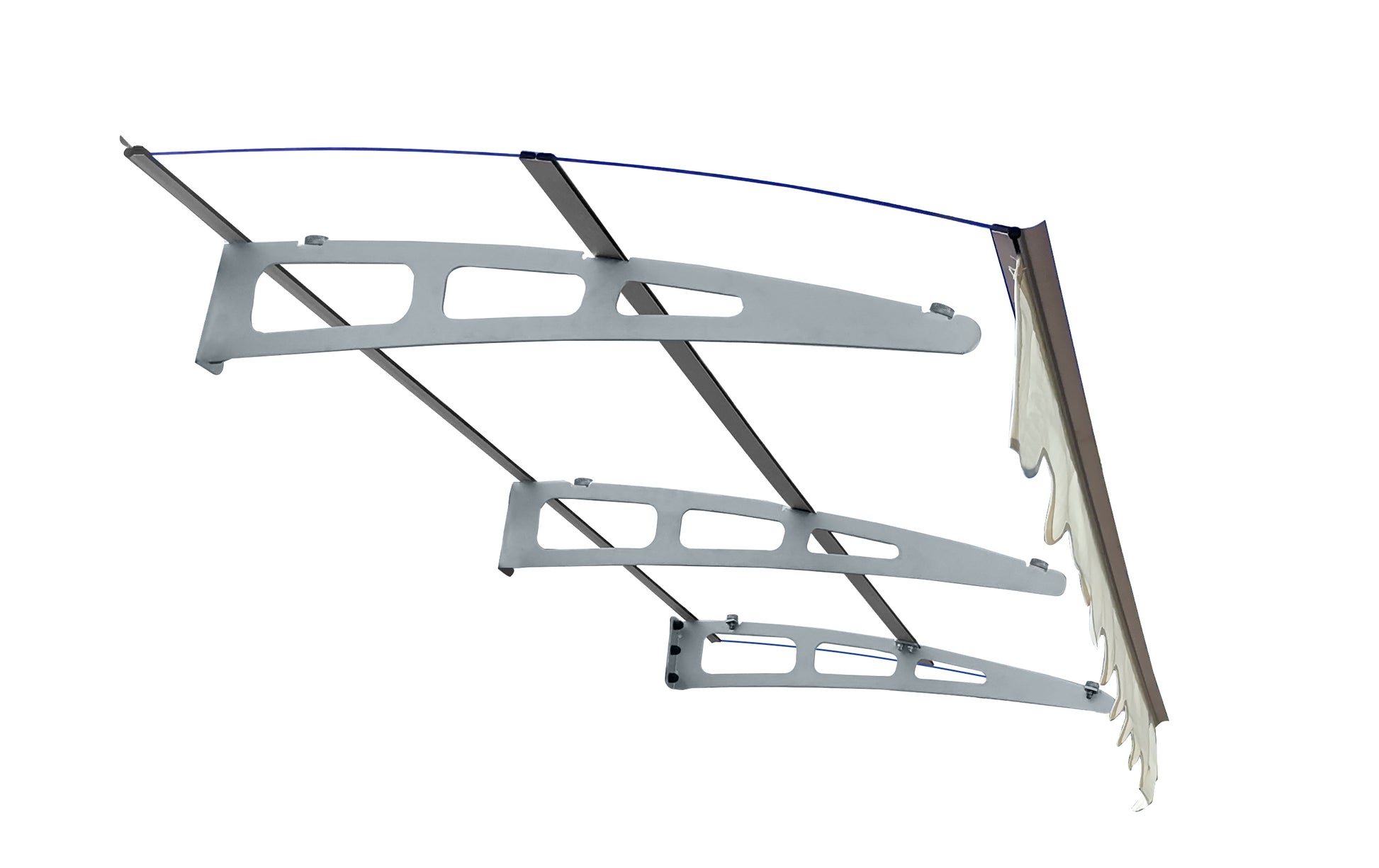 79" Silver+Clear Polycarbonate Awning Canopy - Heavy Duty Outdoor Shade