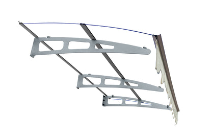 79" Silver+Clear Polycarbonate Awning Canopy - Heavy Duty Outdoor Shade