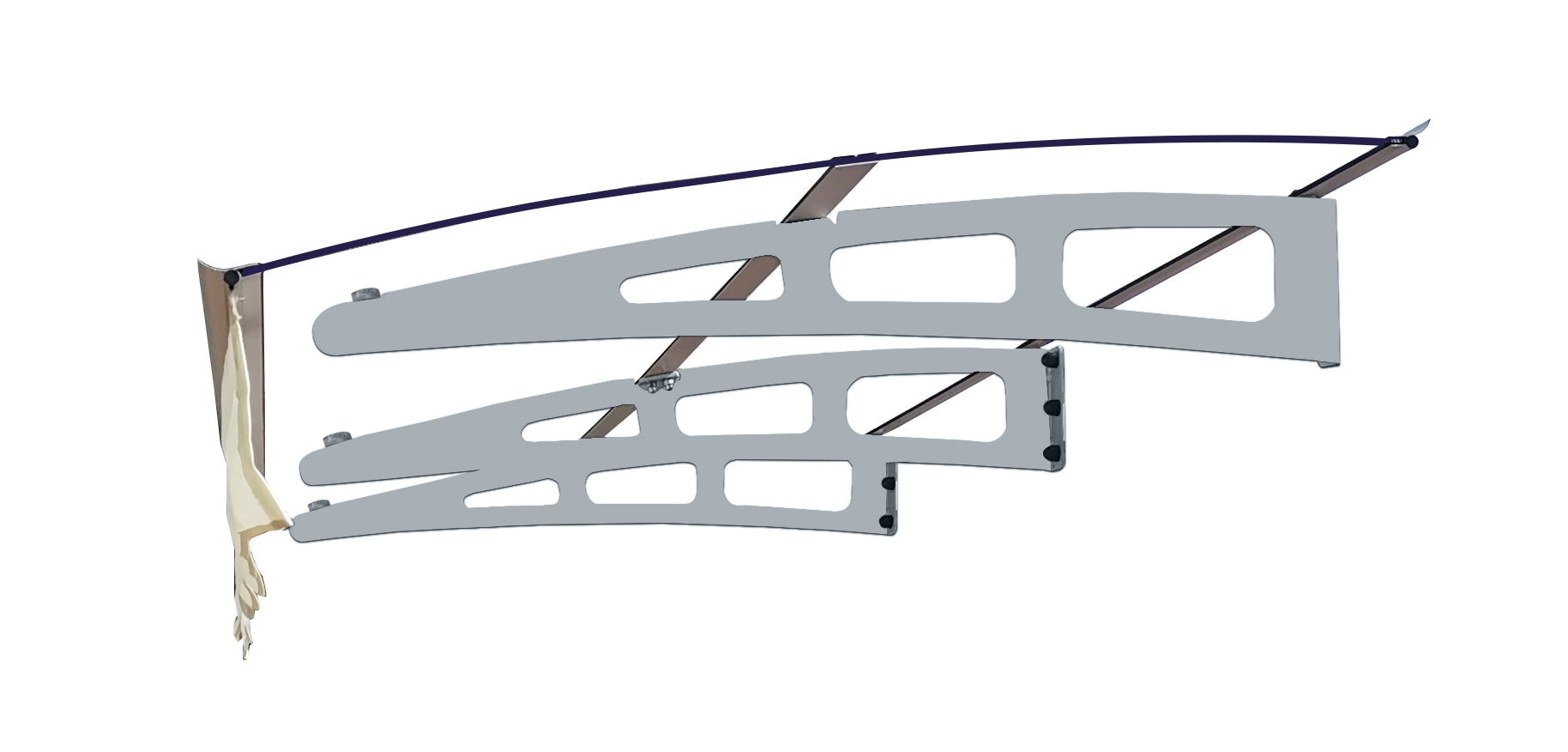 79" Silver+Clear Polycarbonate Awning Canopy - Heavy Duty Outdoor Shade