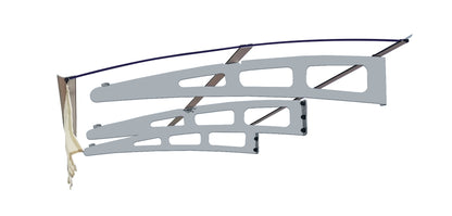 79" Silver+Clear Polycarbonate Awning Canopy - Heavy Duty Outdoor Shade