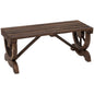 Outsunny 2-Person Wooden Garden Bench, Outdoor Wagon Wheel Porch Bench for Backyard Garden, Support 550 LBS, Rustic Country Style Patio Furniture, Brown