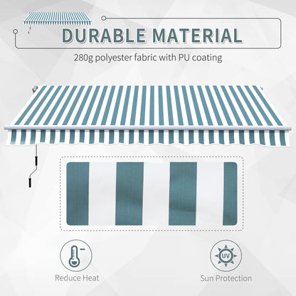 12' x 10' Retractable Awning - Green Aluminum Shade