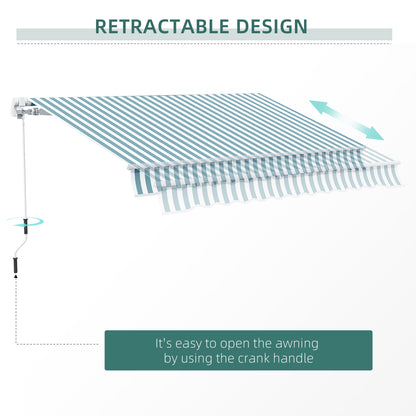 12' x 10' Retractable Awning - Green Aluminum Shade