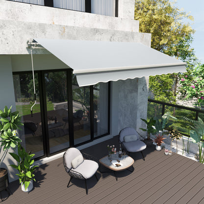 Gray Aluminum Retractable Awning for Poolside Garden Shade