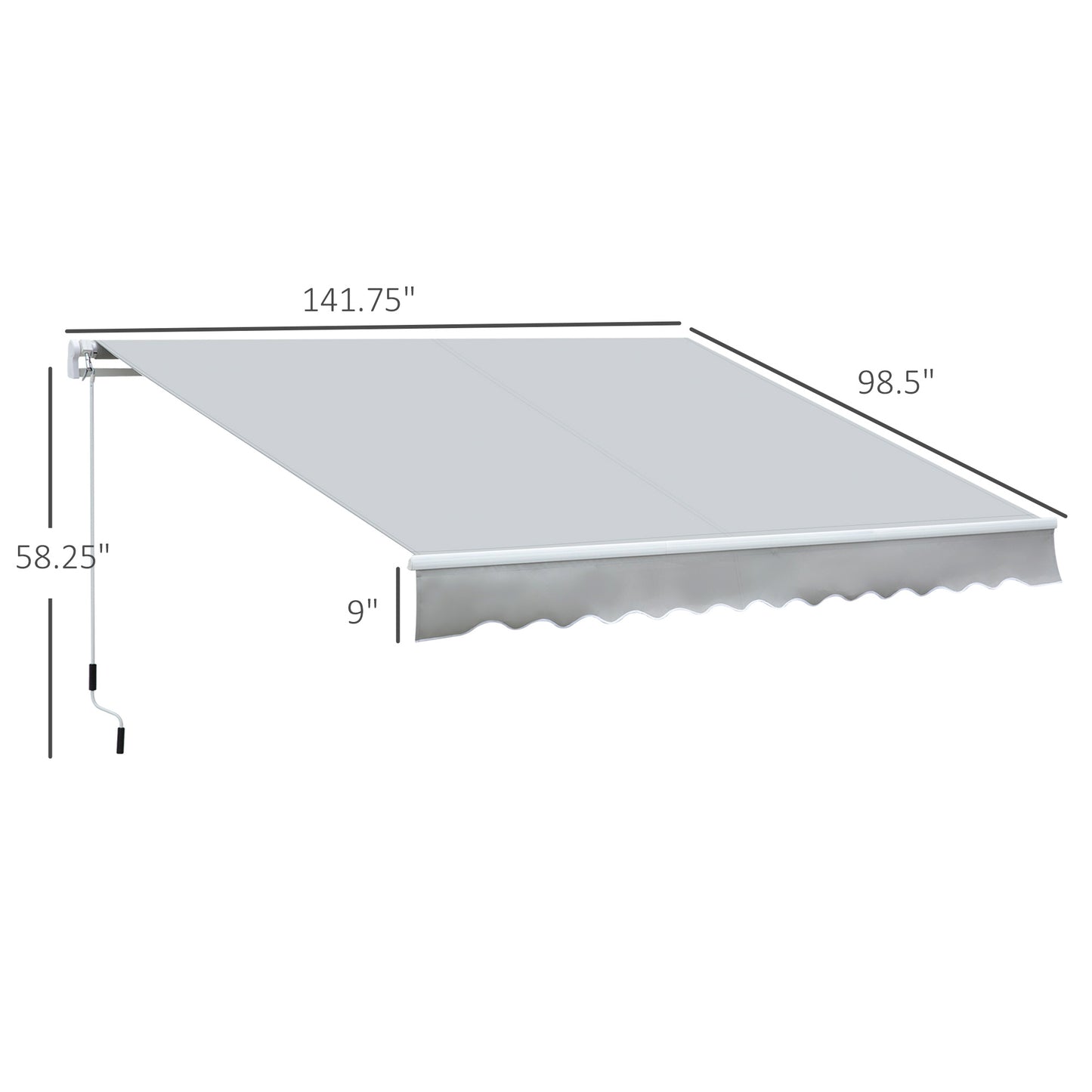 Gray Aluminum Retractable Awning for Poolside Garden Shade