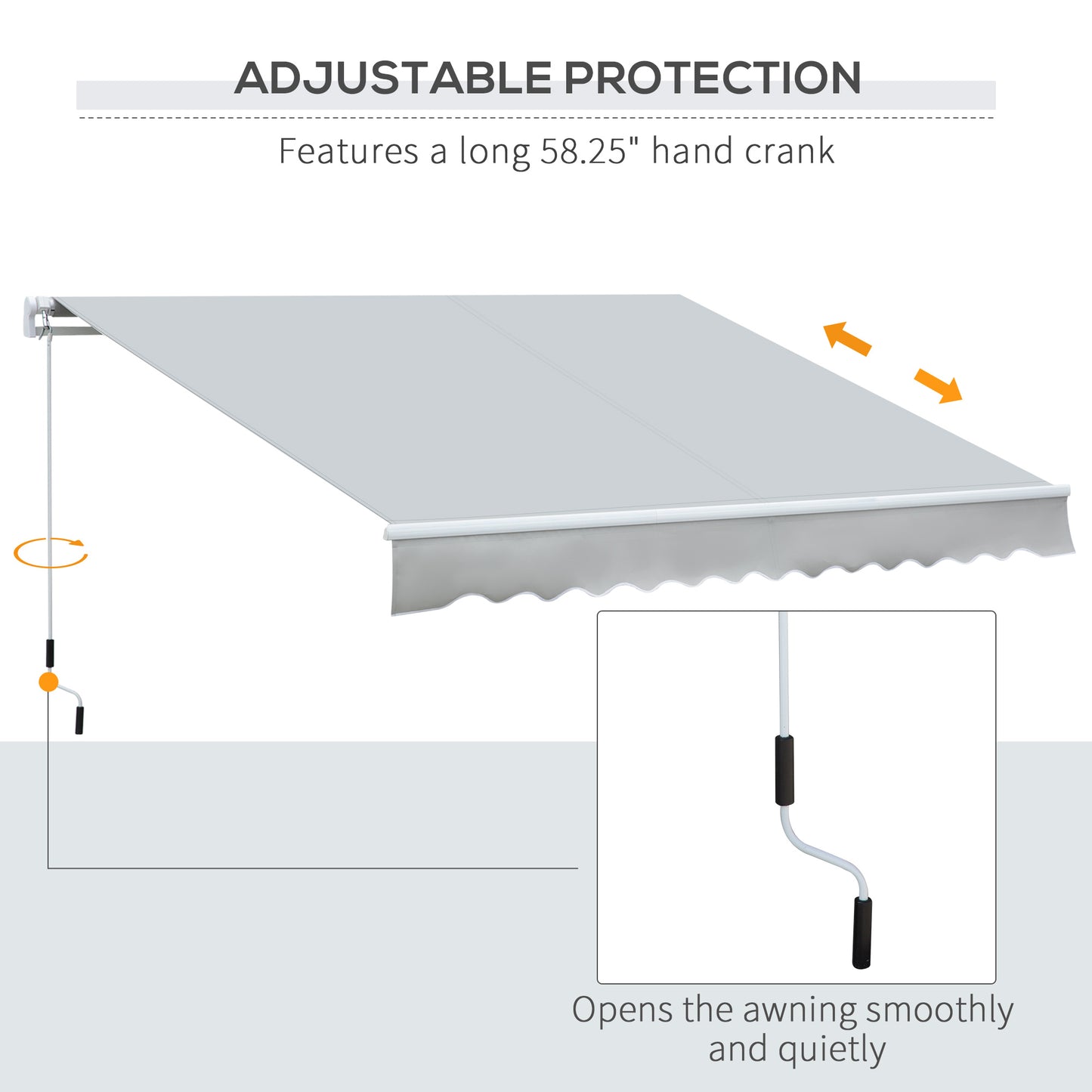 Gray Aluminum Retractable Awning for Poolside Garden Shade