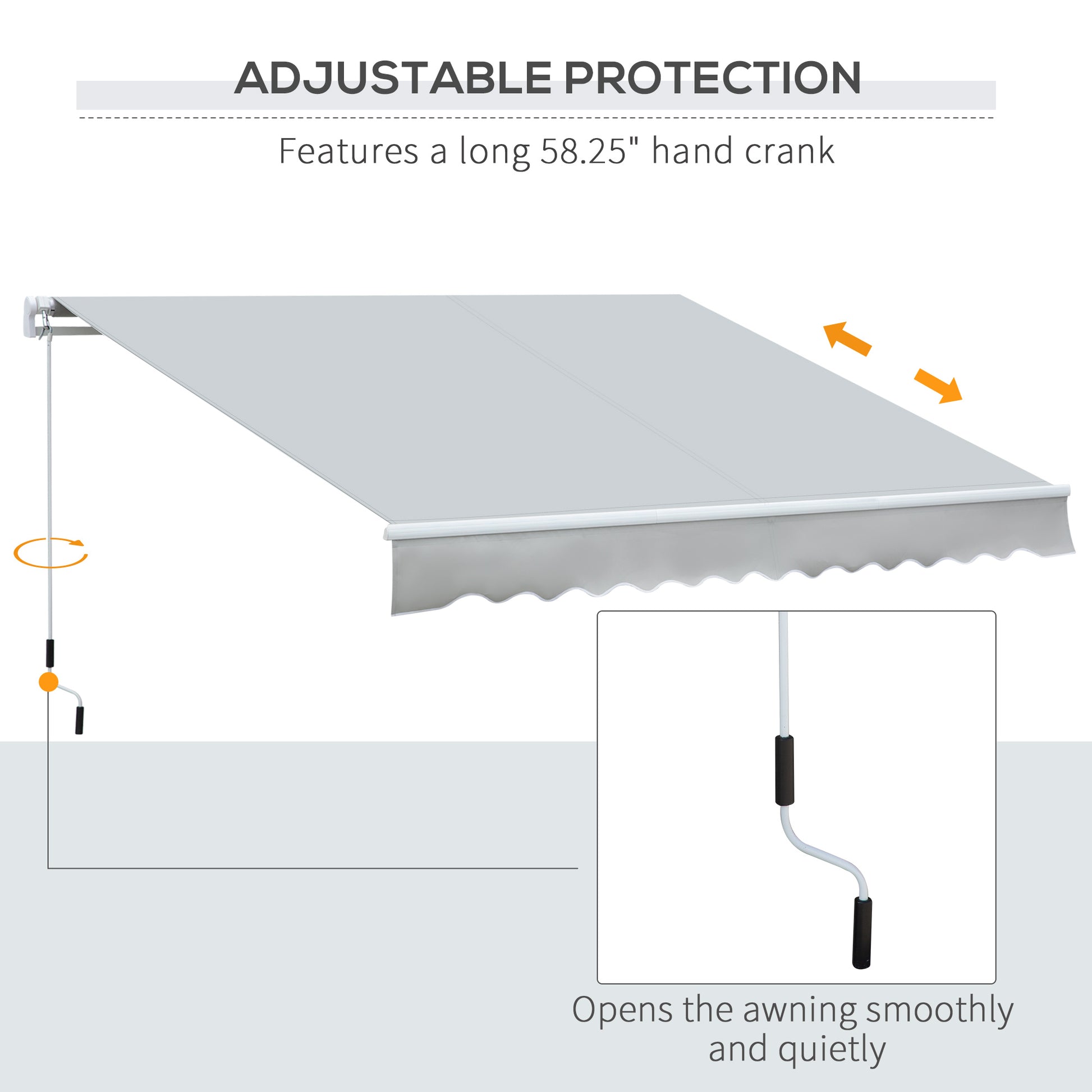 Gray Aluminum Retractable Awning for Poolside Garden Shade