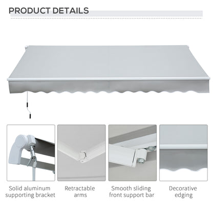 Gray Aluminum Retractable Awning for Poolside Garden Shade