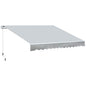 Outsunny 12' x 8' Retractable Awning Patio Awnings Sun Shade Shelter with Manual Crank Handle, 280g/m² UV & Water-Resistant Fabric and Aluminum Frame for Deck, Balcony, Yard, Light Grey