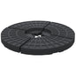Outsunny 4 Pieces Round Patio Umbrella Base, Cantilever Offset Outdoor Umbrella Weights, 52 Liters Capacity Water or 112 lbs Capacity Sand Plates Set, Black