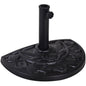 Outsunny 20lbs Half Round Patio Umbrella Base Outdoor Decorative Resin Parasol Stand Holder for Φ1.5", Φ1.9" Pole, for Lawn, Deck, Backyard, Garden, Black