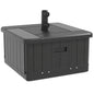 Outsunny 3-in-1 Outdoor Umbrella Base, Coffee End Table, Flower Box Planter with Drain Hole, 175 lbs. Capacity Fillable Patio Umbrella Stand Table with Wheels and Handles, Black