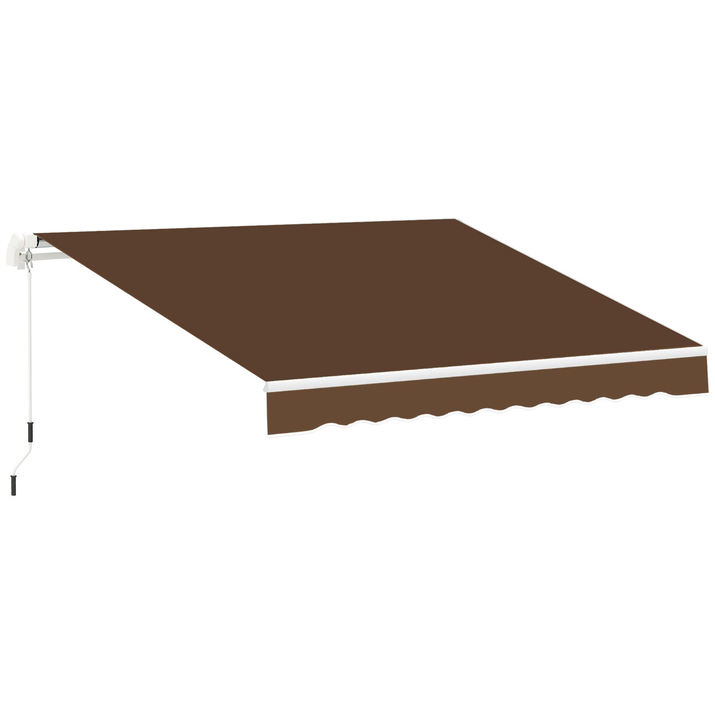 Outsunny 13' x 8' Retractable Awning, Patio Awnings, Sunshade Shelter w/ Manual Crank Handle, UV & Water-Resistant Fabric and Aluminum Frame for Deck, Balcony, Yard, Coffee Brown