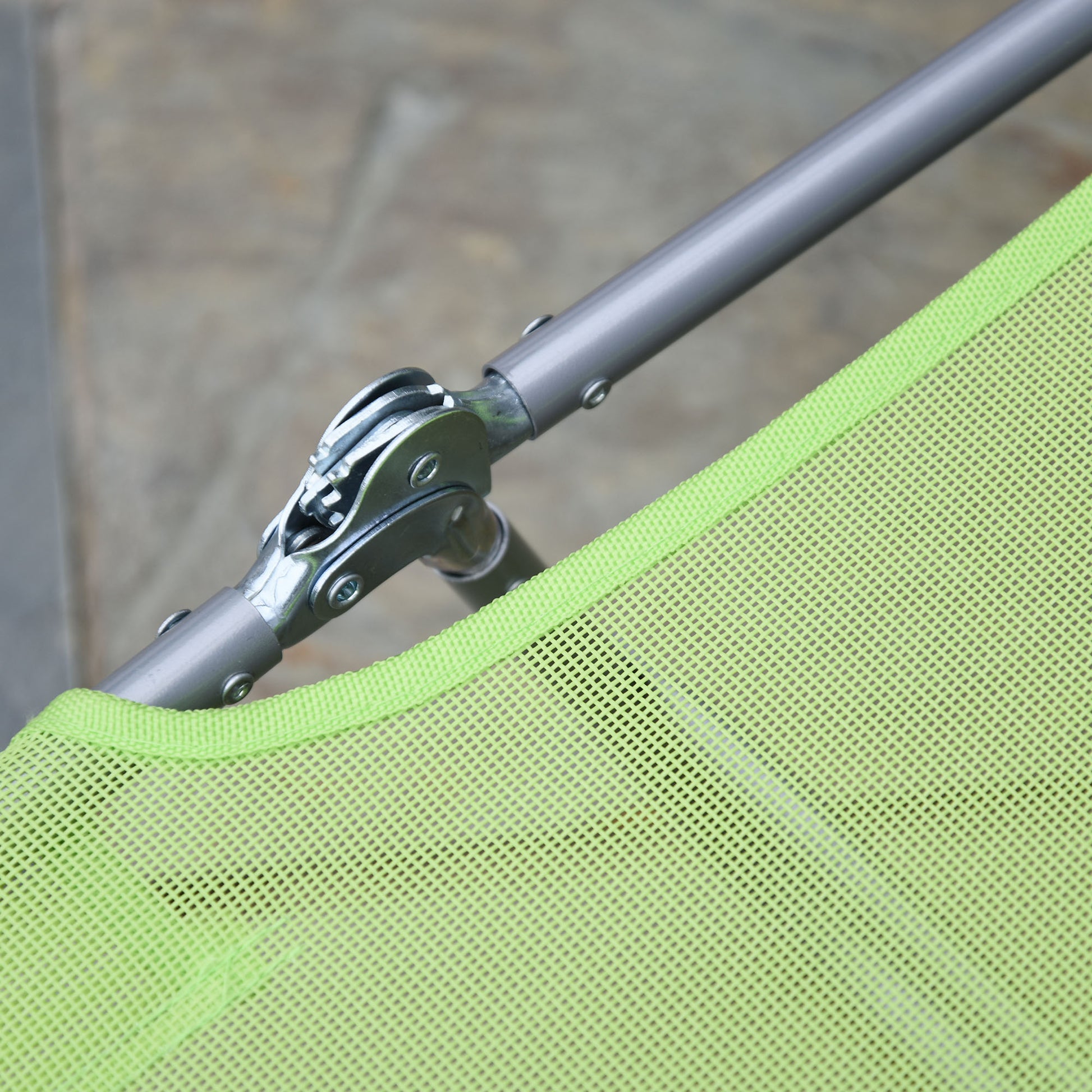 Folding Green Steel Patio Lounge Chair - Outdoor Sun Chair