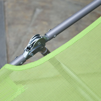 Folding Green Steel Patio Lounge Chair - Outdoor Sun Chair