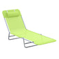 Outsunny Folding Chaise Lounge Pool Chairs, Outdoor Sun Tanning Chairs with Pillow, Reclining Back, Steel Frame & Breathable Mesh for Beach, Yard, Patio,  Green