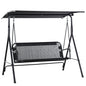 Outsunny Patio Swing Chair with Canopy, Seats 2 Adults Loveseat Bench with Adjustable Tilt Canopy, Armrests, A-Frame Steel, Breathable Mesh for Backyard, Garden, Black