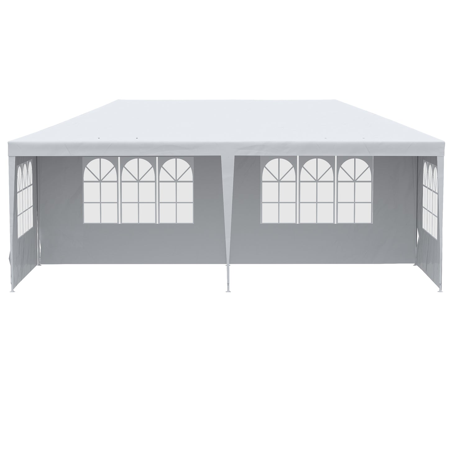 Outsunny 10' x 20' Party Tent - White Steel Frame, Shade Shelter for Weddings &