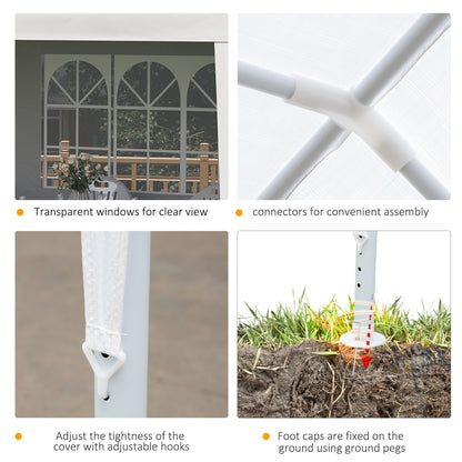 Outsunny 10' x 20' Party Tent - White Steel Frame, Shade Shelter for Weddings &