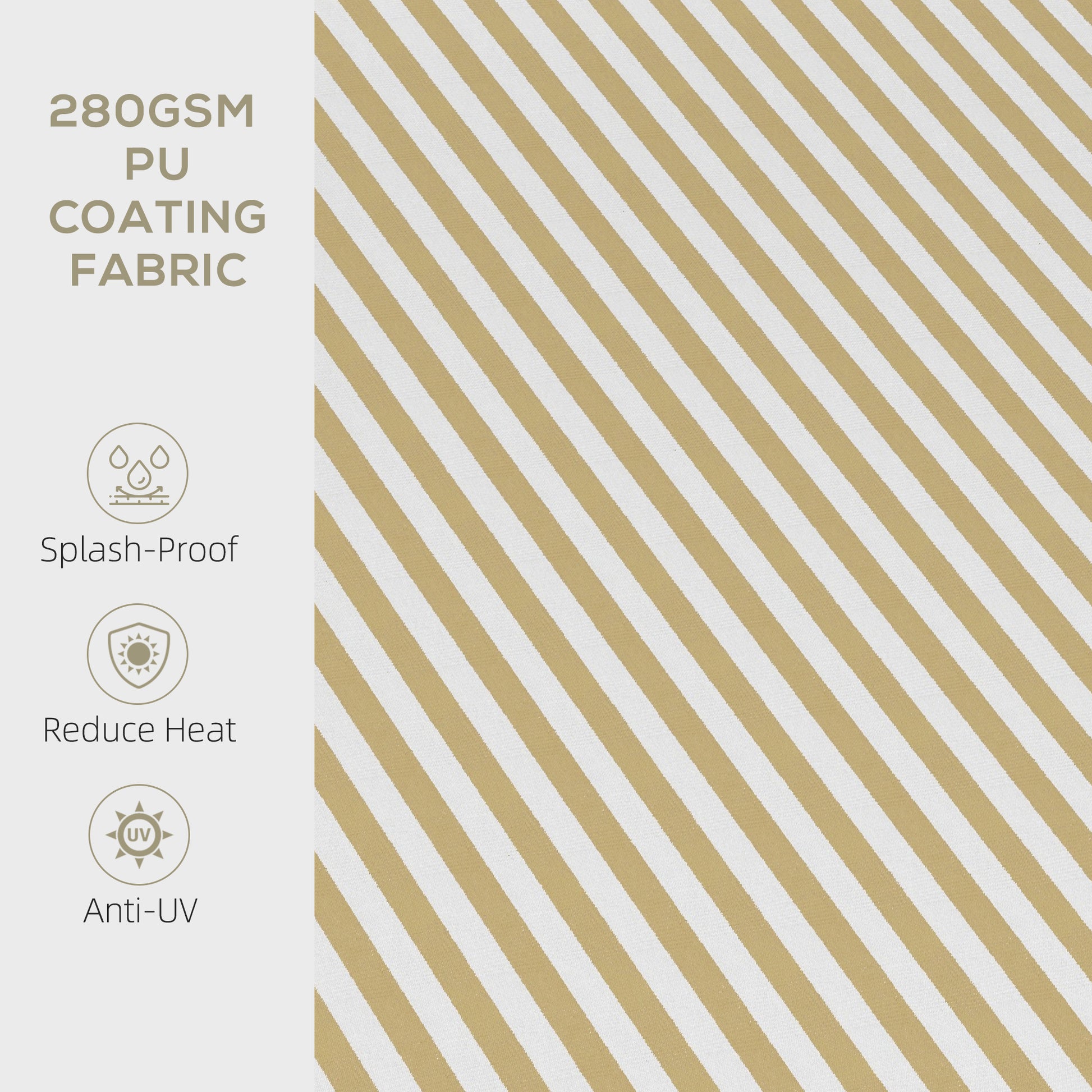 Beige Retractable Awning for Garden or Poolside Shade with Aluminum Frame