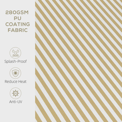 Beige Retractable Awning for Garden or Poolside Shade with Aluminum Frame