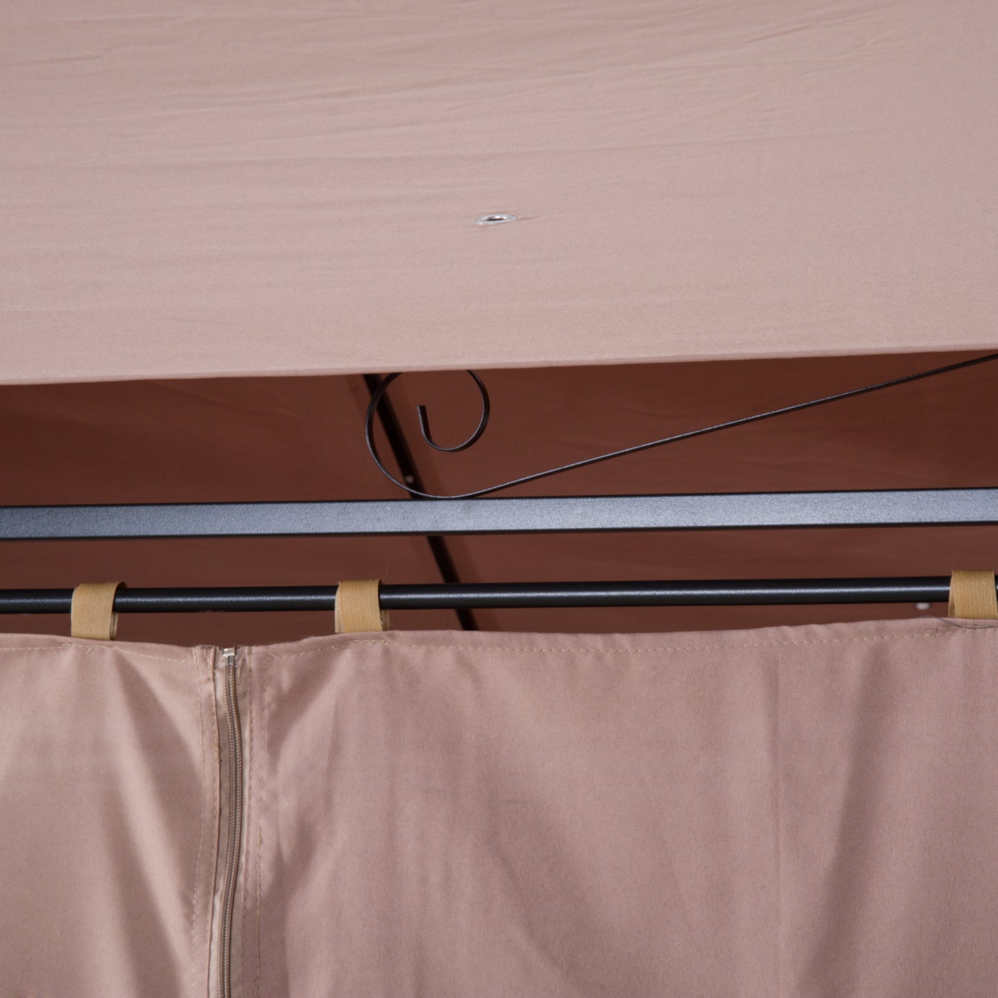 10' x 13' Khaki Steel Patio Gazebo - Outdoor Canopy Shelter
