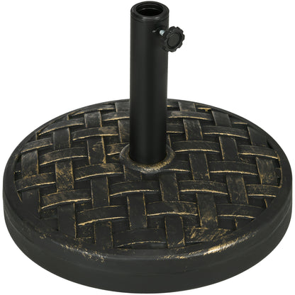 Outsunny 18" Patio Umbrella Base, 40 lbs. Concrete Heavy Duty Umbrella Stand with Metal Umbrella Holder for 1.5" or 2" Umbrella Poles, Round Market Umbrella Stand for Outdoor, Lawn, Poolside, Bronze