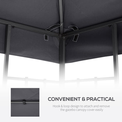 Dark Grey Replacement Gazebo Canopy Top for 9.8' x 9.8' Outdoor Use