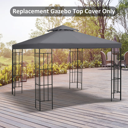 Dark Grey Replacement Gazebo Canopy Top for 9.8' x 9.8' Outdoor Use
