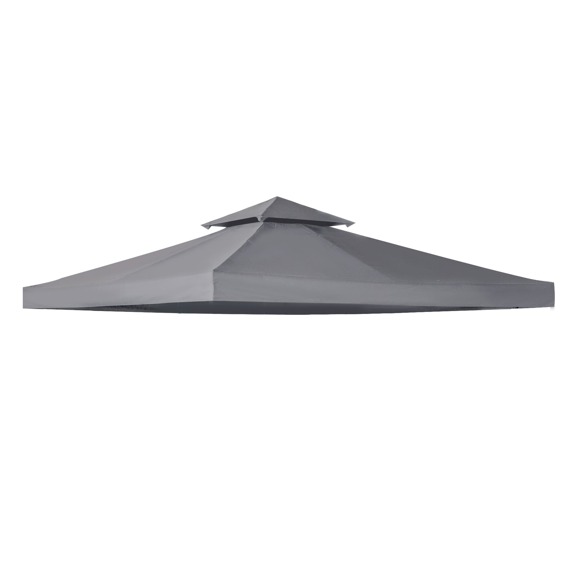 Outsunny 9.8' x 9.8' Gazebo Replacement Canopy, 2-Tier Top UV Cover for 9.84' x 9.84' Outdoor Gazebo, Dark Gray (TOP ONLY)