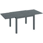 Outsunny Extendable Outdoor Dining Table, 41"- 83" Aluminum Frame Patio Table with Wood Effect Steel Top, Rectangle Expandable Patio Table for 6-8, Dark Gray