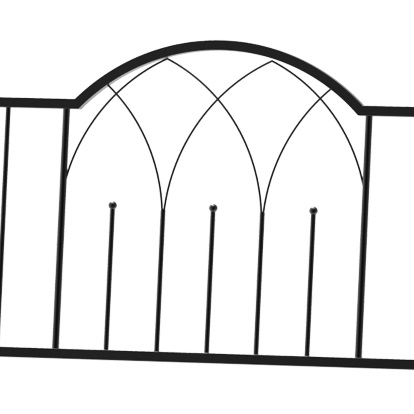 Outsunny Metal Trellis Arbor Arch Bench - Black, 484 lb Capacity