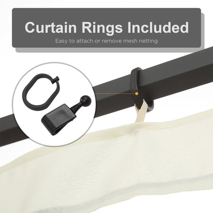 Cream White Polyester Gazebo Netting Replacement for Patio and Porch